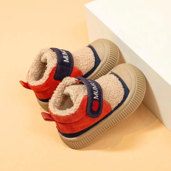 168-High top cotton shoes with beef soles for boys aged 5-7